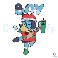 Bluey Boy Christmas Stanley Tumbler SVG Digital Cricut File