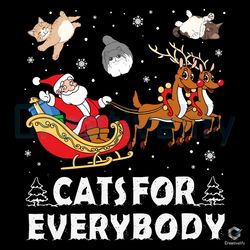 Cats For Everybody Xmas SVG Santa With Reindeer Cricut Files