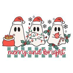 Christmas Merry And Bright SVG Santa Ghost File