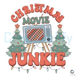 Christmas Movie Junkie SVG Merry Xmas Vintage Graphic File