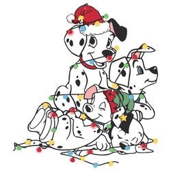 Dalmatian Dog Xmas SVG Christmas Lights Cutting File
