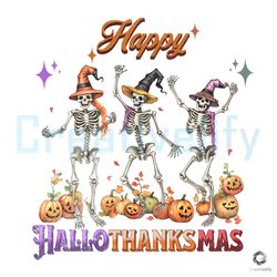Free Hallothanksmas Skeleton Dancing PNG File Download