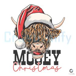Free Mooey Christmas Cow SVG Western Vintage Digital Files