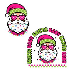 funny santa baby pink glasses svg merry christmas file