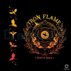 Iron Flame Fourth Wing SVG Burn It Down File Download