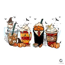 Latte Coffee Witch School Halloween PNG Digital Download