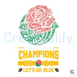 Lets Go Blue Rose Bowl Game SVG 2024 Michigan File
