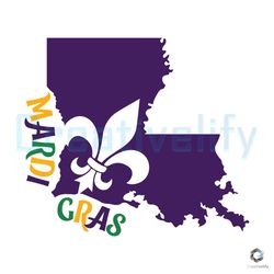 Louisiana Mardi Gras Party SVG American Map File Design
