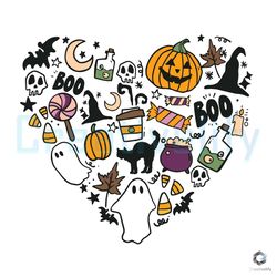 Love Halloween Heart SVG Pumpkin Vintage File Design