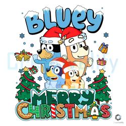 Merry Bluey Xmas Vibes PNG Christmas Bingo Family File