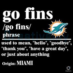 Miami Dolphins Go Fins SVG Football Definition Meaning File