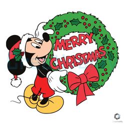 Mickey Christmas Laurel Wreath SVG For Cricut Files