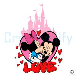 Mickey Minnie Kiss Love SVG Disney Castle Valentine File