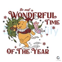 Most Wonderful Time Of The Year SVG Xmas Pooh File