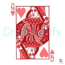 Queen Of Hearts Playing Card SVG Valentine File Download