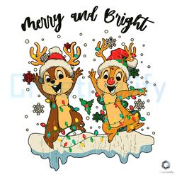 Santa Chip Dale Xmas SVG Merry And Bright Vintage File