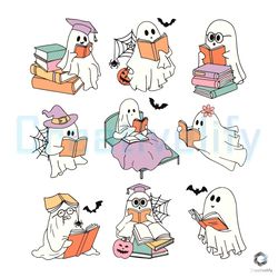 Spooky Teacher Reading SVG Ghost Graphic Design File