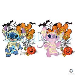 Stitch and Angel Mummy SVG Disney Halloween File Design