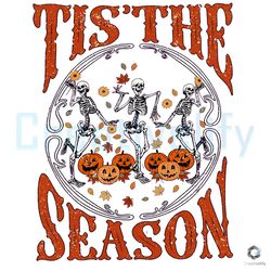 Tis The Season Dancing Skeleton PNG Sublimation Download