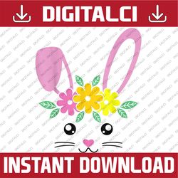 Bunny Face Easter Day Easter Day Png, Happy Easter Day Sublimation Design48
