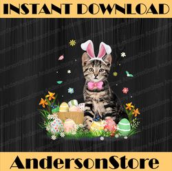 Cute Cat Easter Day Bunny Eggs Costume Easter Day Png, Happy Easter Day Sublimation Design145