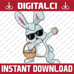Dabbing Rabbit Easter Day Eggs Bunny Dabbing Easter Day Png, Happy Easter Day Sublimation Design202