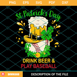 Baseball St Patricks Day Drink Beer And Play Baseball Svg, Baseball St Patricks Day Drink Beer Svg, 14