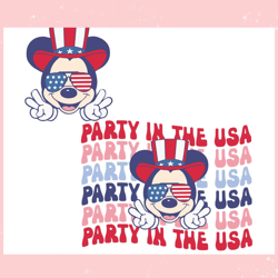4th Of July Mickey American Party In The USA SVG Cutting Digital Files,Disney svg, Mickey mouse,Princess, Movie