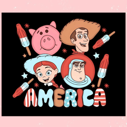 America Toy Story 4th Of July Woody And Friends PNG Sublimation Design,Disney svg, Mickey mouse,Princess, Movie