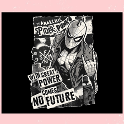 Anarchic Spider Punk With Great Power PNG Sublimation Download,Disney svg, Mickey mouse,Princess, Movie