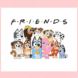 Bluey Friends Cartoon Characters PNG,Disney svg, Mickey mouse,Princess, Movie