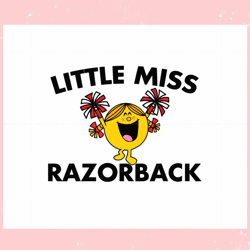 Funny Cheer Little Miss Razorback SVG Files for Cricut Sublimation Files,Disney svg, Mickey mouse,Princess, Movie
