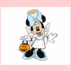 Halloween Minnie SVG Cute Disney Angel Vector Clipart Files,Disney svg, Mickey mouse,Princess, Movie
