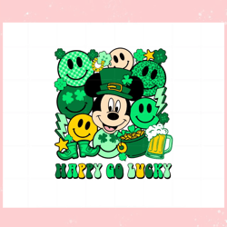 Happy Go Lucky St Patricks Day Mickey Mouse Svg Cutting Files,Disney svg, Mickey mouse,Princess, Movie