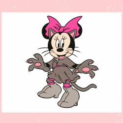 Happy Halloween Minnie Mouse SVG Lady Cat Vector Cutting Files,Disney svg, Mickey mouse,Princess, Movie