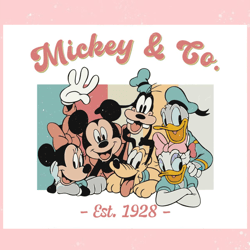 Mickey And Co Retro Vintage Disneyland Est 1928 SVG File,Disney svg, Mickey mouse,Princess, Movie