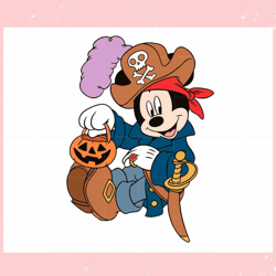 Mickey Pirate Funny Halloween SVG Graphic Designs Files,Disney svg, Mickey mouse,Princess, Movie