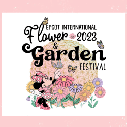 Minnie Mouse Disney Epcot International Flower And Garden 2023 PNG,Disney svg, Mickey mouse,Princess, Movie