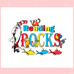Reading Rocks Dr Seuss Day SVG For Cricut Sublimation Files,Disney svg, Mickey mouse,Princess, Movie