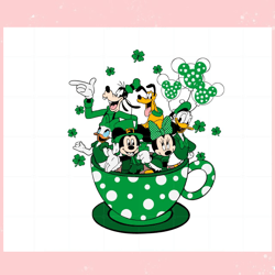 St Patricks Day Mickey And Friends Coffee Cup SVG Cutting Files,Disney svg, Mickey mouse,Princess, Movie