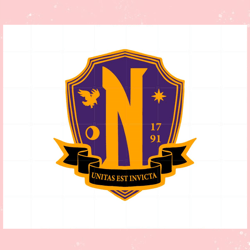 The Wednesday Family Nevermore Academy Crest Logo Svg,Disney svg, Mickey mouse,Princess, Movie