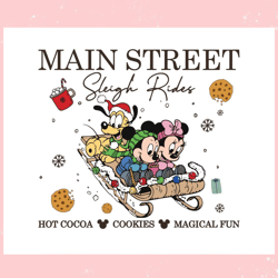 Vintage Main Street Sleigh Rides SVG,Disney svg, Mickey mouse,Princess, Movie