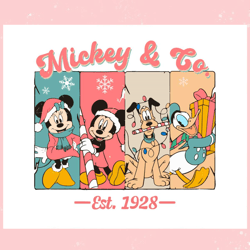 Vintage Mickey And Co 1928 Christmas SVG Download,Disney svg, Mickey mouse,Princess, Movie