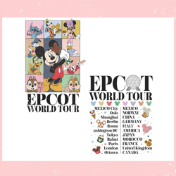 Vintage Mickey And Friend Epcot World Tour PNG,Disney svg, Mickey mouse,Princess, Movie