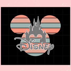 Vintage Mickey Ear Disney Castle Svg Graphic Designs Files,Disney svg, Mickey mouse,Princess, Movie