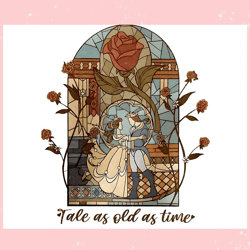 Vintage Tale As Old As Time PNG Beauty And The Beast PNG,Disney svg, Mickey mouse,Princess, Movie