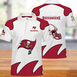 Tampa Bay Buccaneers Polo T-Shirt 3D All Over Prints White