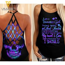 tennessee girl criss-cross open back camisole tank top mar-md12