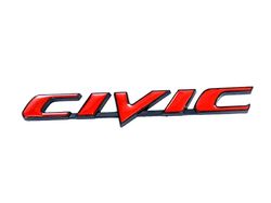 For & Fits Honda CIVIC Rear Trunk Car 3D Red and Black Letter Emblem Badge