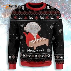 Meowzart For Cat Lovers Ugly Christmas Sweater